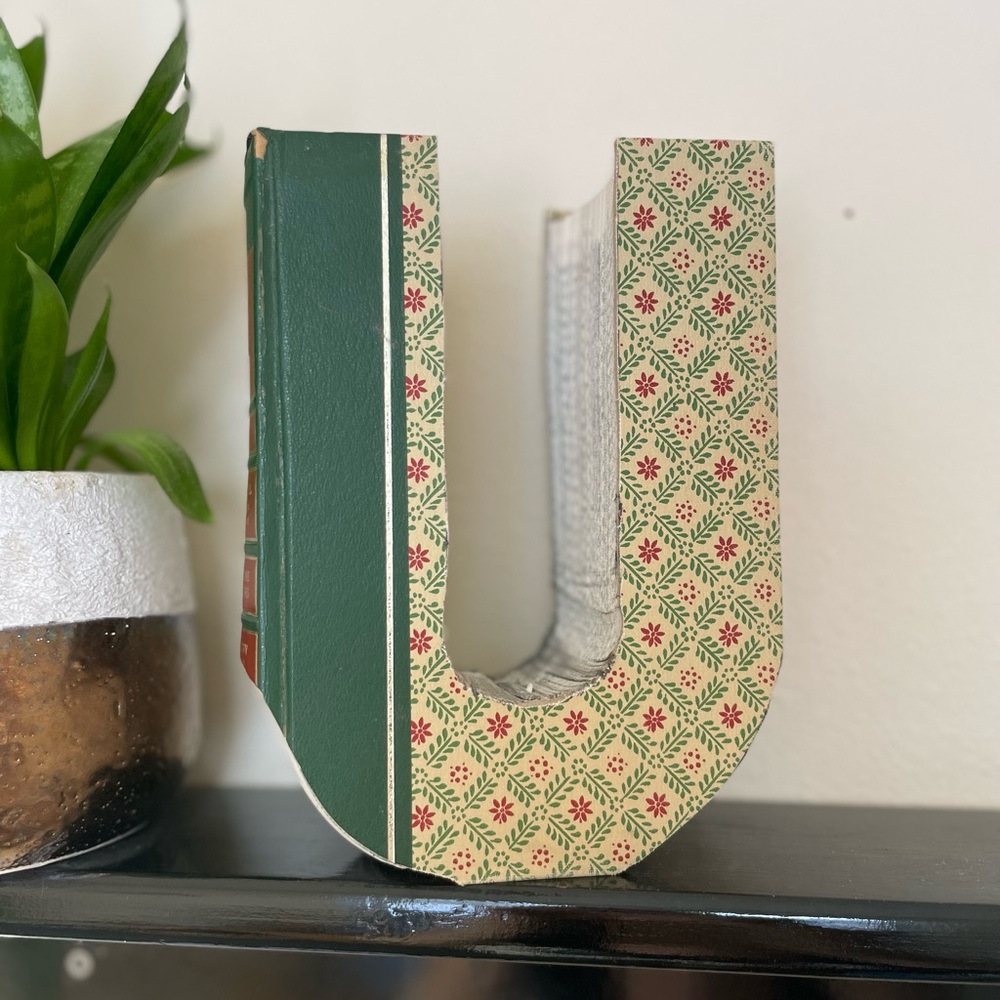 The Letter “U” Cut from Vintage Book